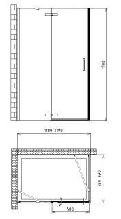 Душевой уголок GEMY FALL TEA S29131 120x80